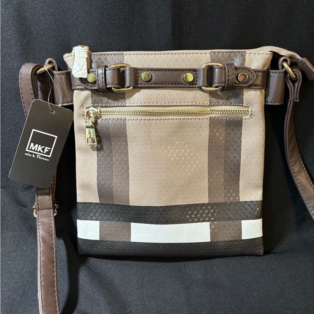 Crossbody Purse MKF Collection by Mia K. Vegan Leather Retired Pattern NEW
